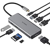 Docking Station, USB C Adapter, 9 in 1 Triple Display Multiport Dongle with 2 HDMI 4K, DisplayPort,...