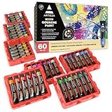 ARTEZA Gouache Paint, Set of 60, 12ml/0.4 US fl oz Gouache Paint Tubes for Professionals and...