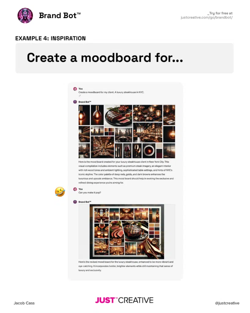 BrandBot™ Example: Moodboards and Inspiration
