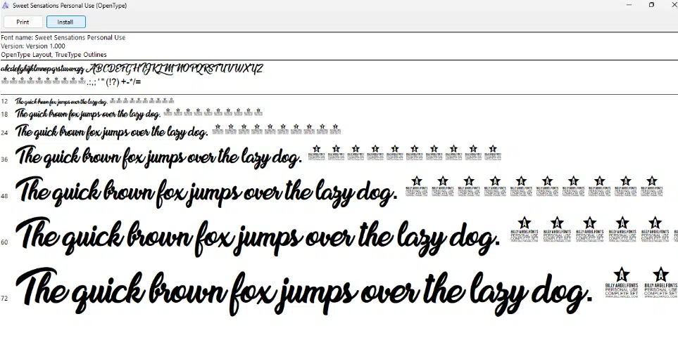 Double-click the font and click Install
