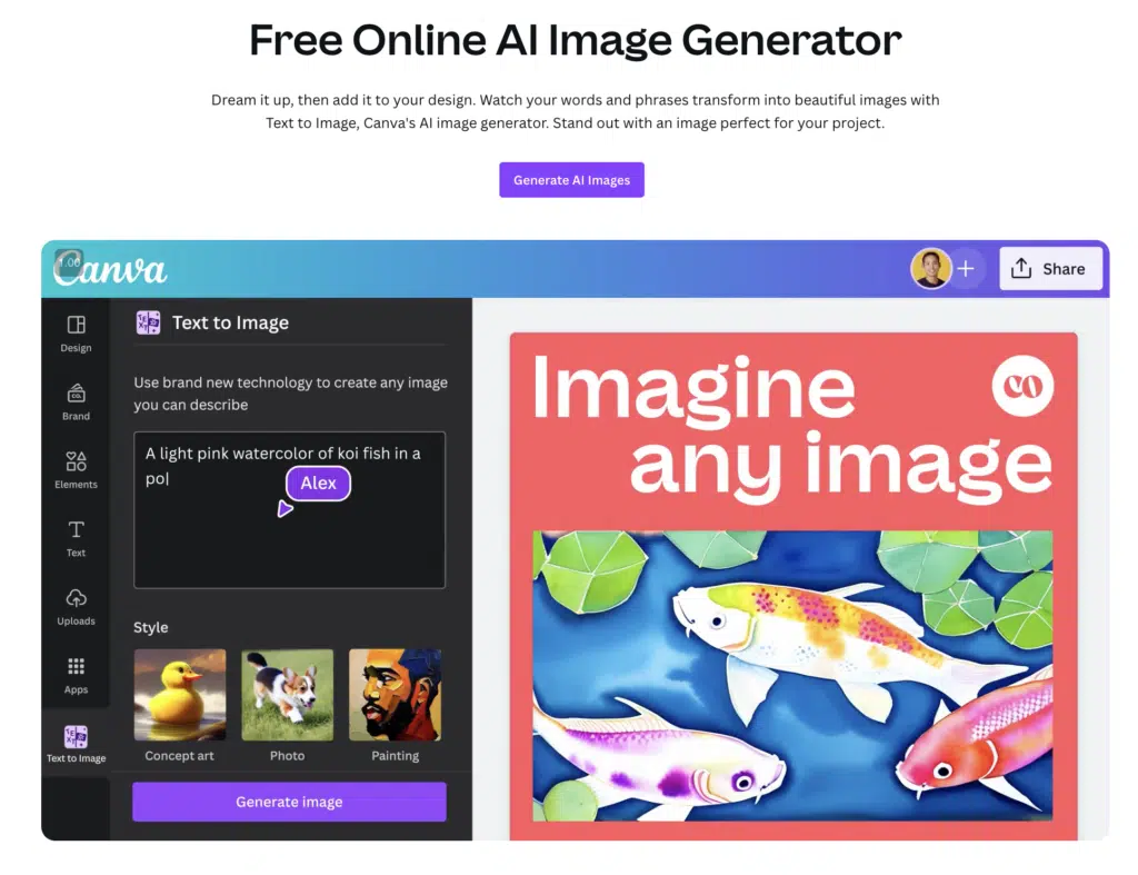 Canva AI - Free online AI image generator