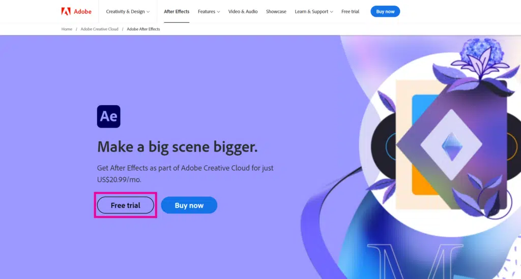 Download After Effects Free - Step 1