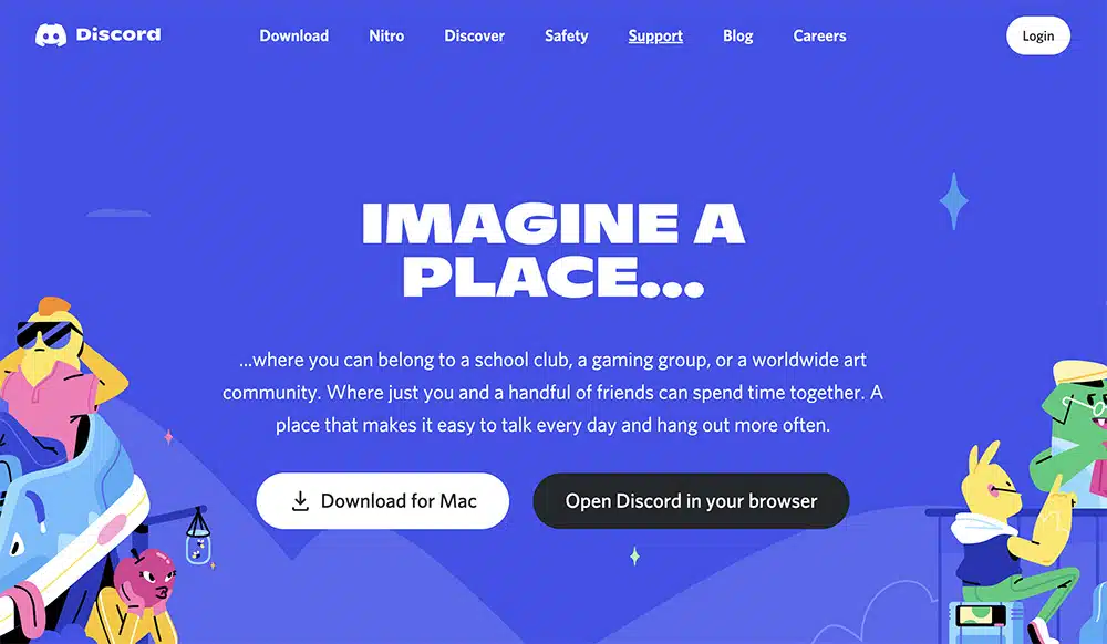 Discord Communication Application Home Page
