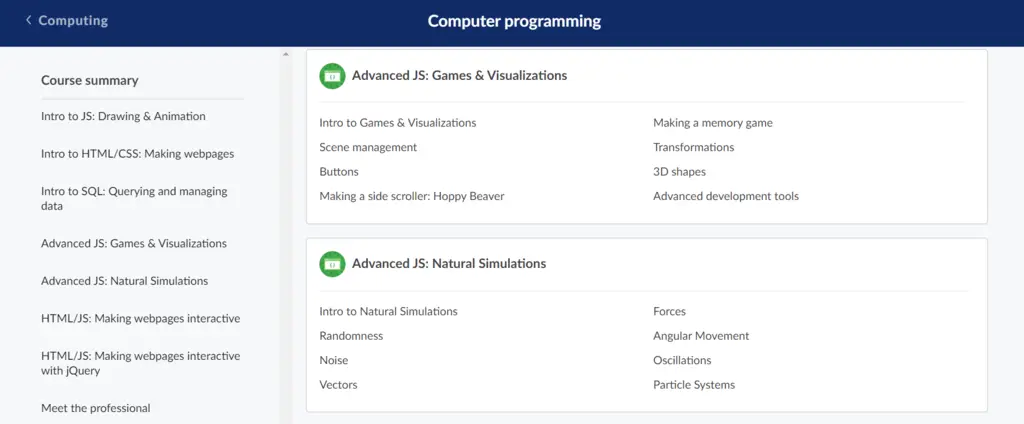 Khan Academy free online coding course
