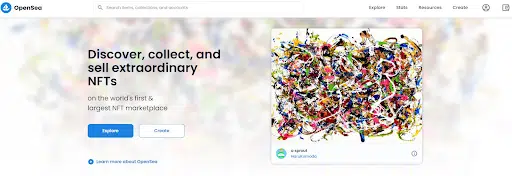 OpenSea User Interface.