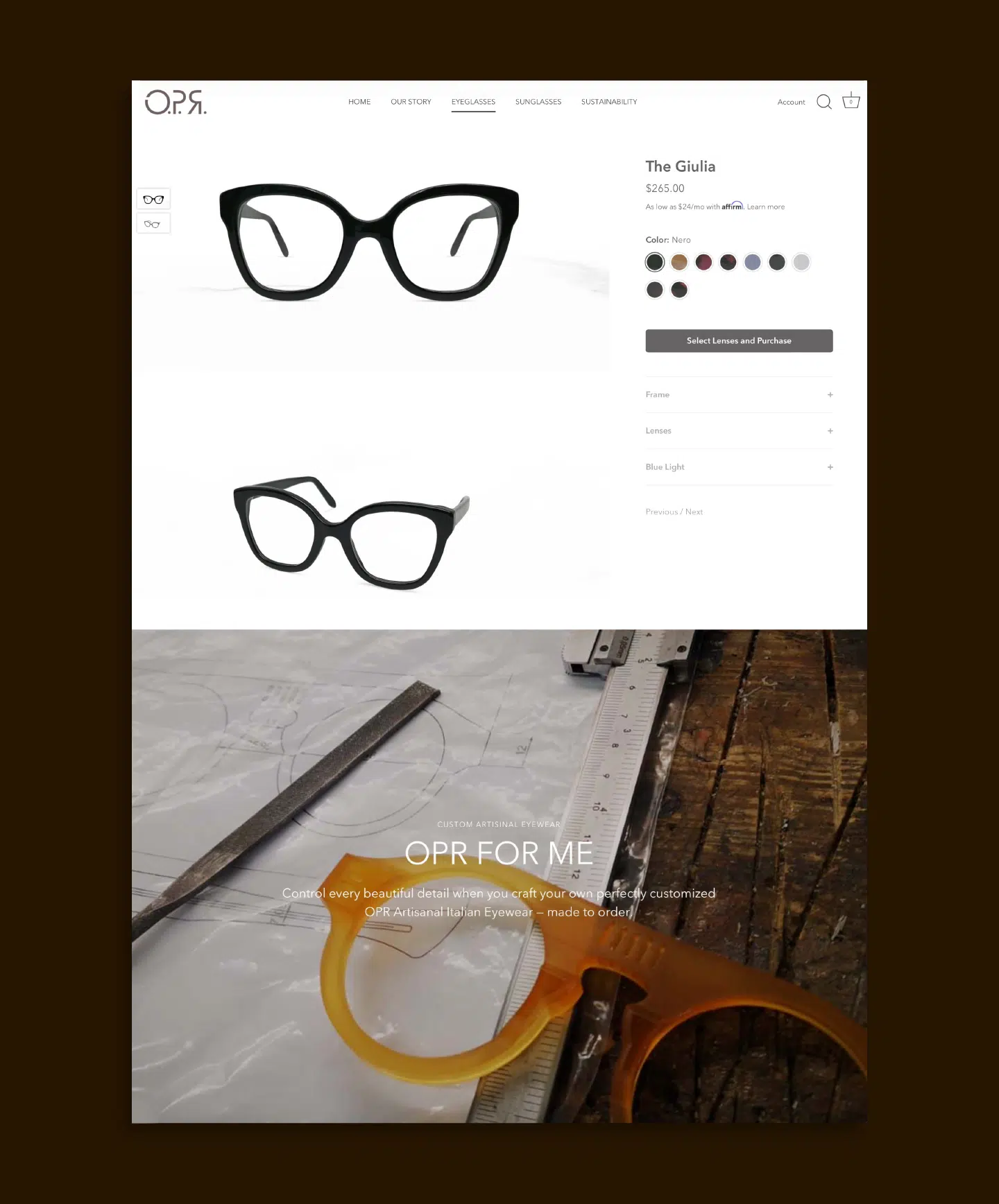 OPR Website Product Page