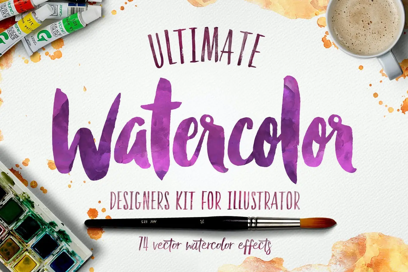 Ultimate Watercolor Designers Kit For Illustrator